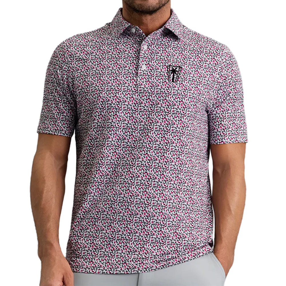 IBKUL Mirabel Short Sleeve Polo (Platinum/Rose/Black)
