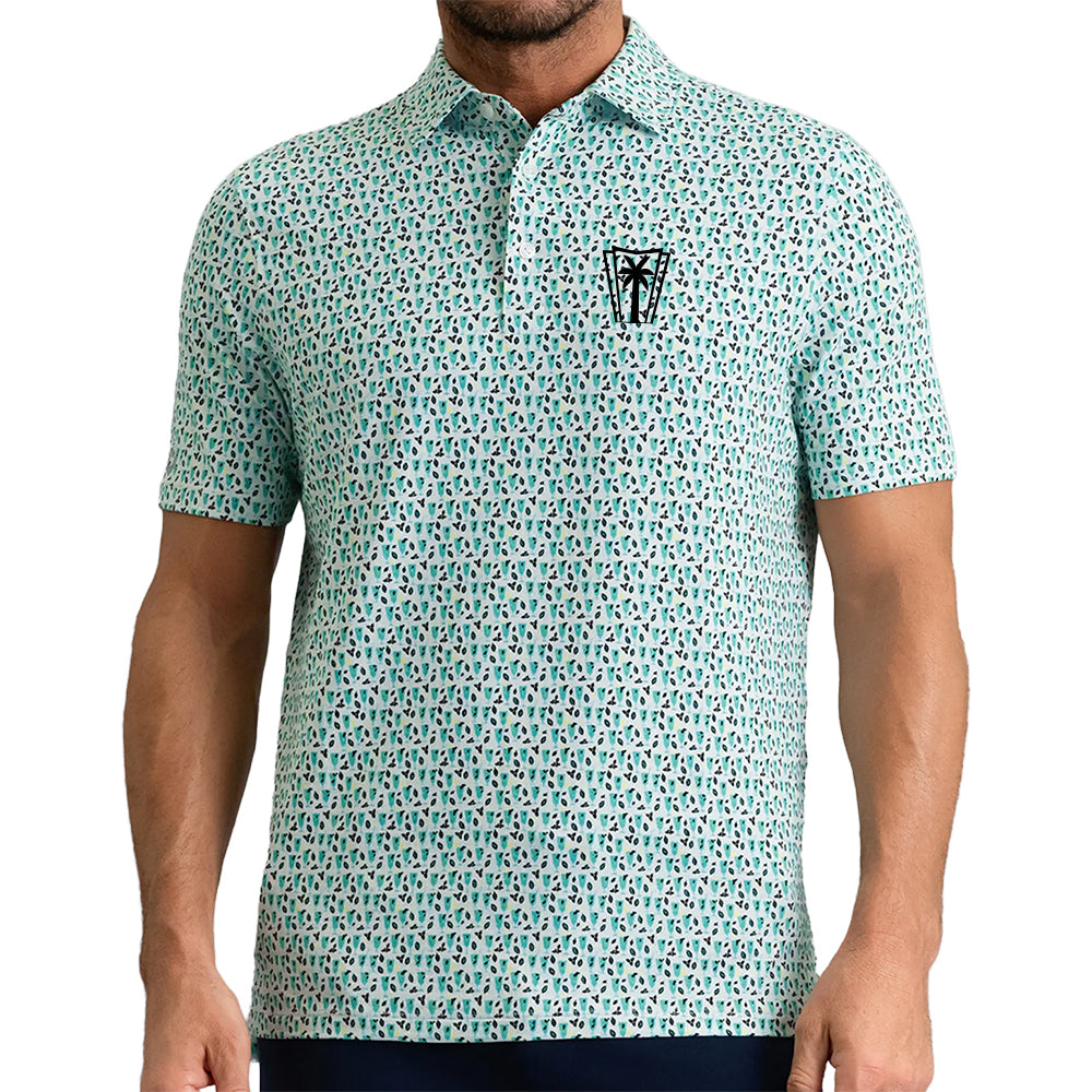 IBKUL Mint Julep Short Sleeve Polo (Mint/Lemonade/Navy)