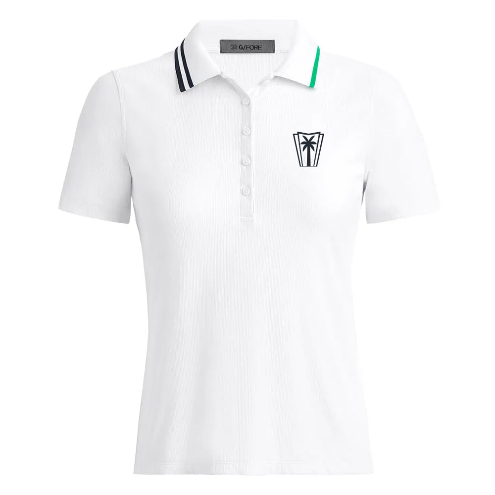 G/Fore Contrast Collar Ribbed Tech Nylon Polo - Snow