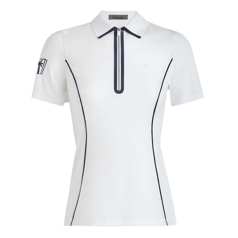 G/Fore Italian Lightweight Warp Knit Quarter Zip - Blush