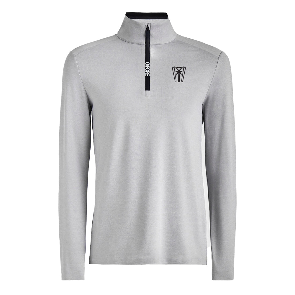 G/Fore Brushed Back Tech Melange Quarter Zip Pullover - Light Heather Grey