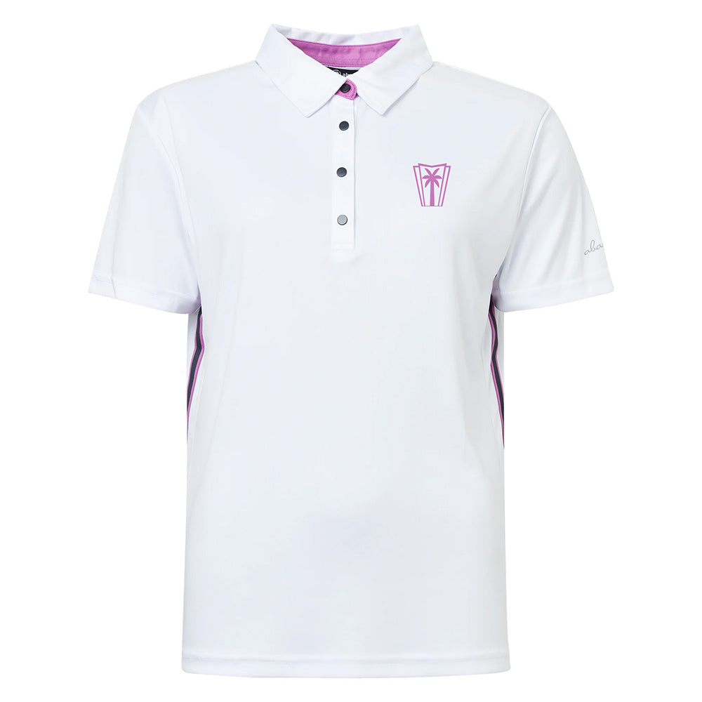 Abacus Ladies Cherry Stripe Polo - White Iris