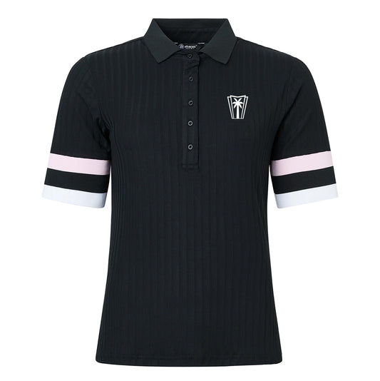 Pebble 1/2 Sleeve Polo (Black Begonia)