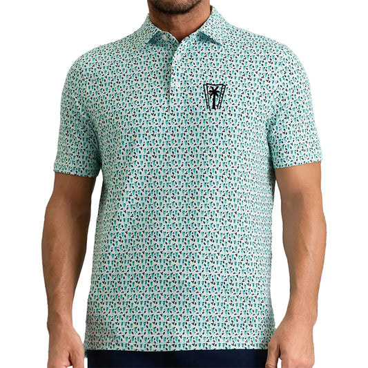 IBKUL Mint Julep Short Sleeve Polo (Mint/Lemonade/Navy)