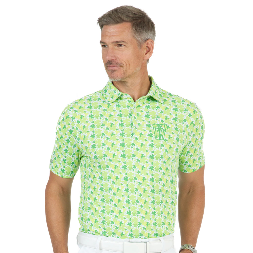 Pot of Gold Print SS Polo (Green)