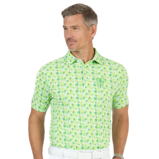 Pot of Gold Print SS Polo (Green)