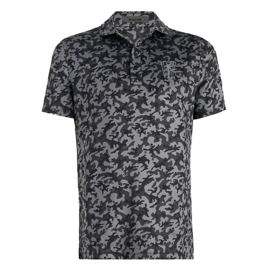 G/Fore Mapped Icon Camo Tech Jersey Polo - Onyx