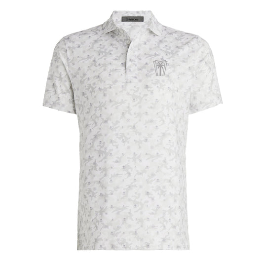 G/Fore Mapped Icon Camo Tech Jersey Polo - Snow
