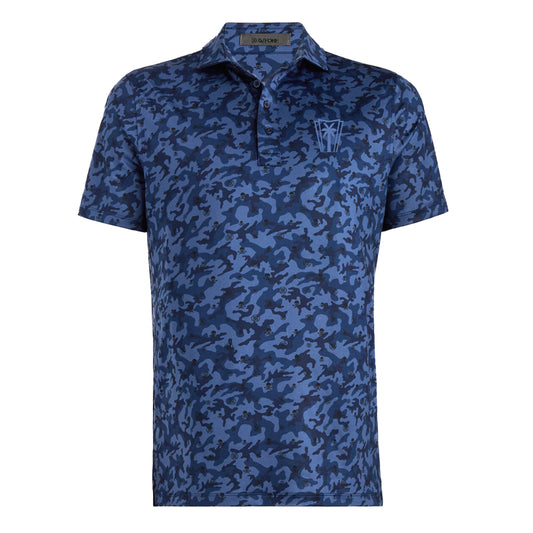 G/Fore Mapped Icon Camo Tech Jersey Polo - Twilight