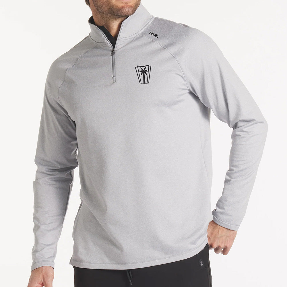 UNRL Interlock Quarter Zip - Heather Grey