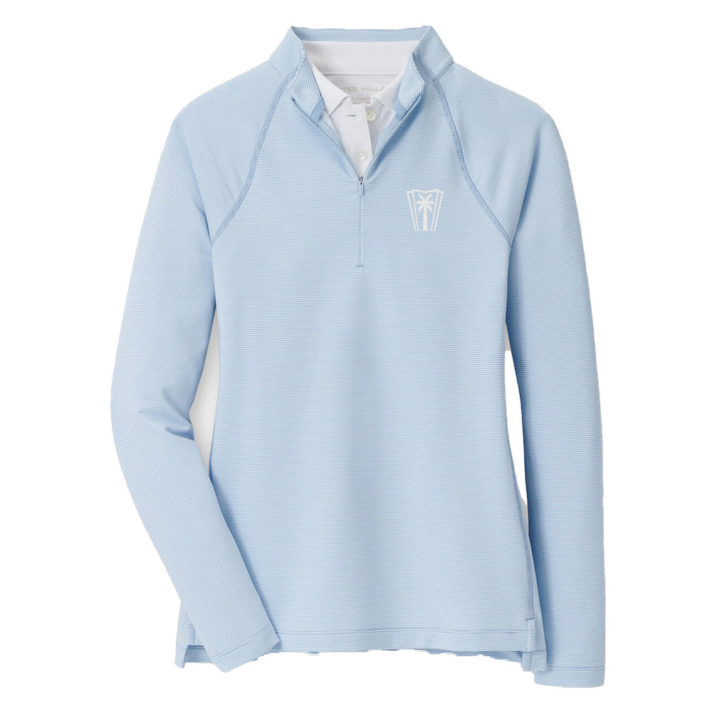 Peter Millar Ladies Sugar Stripe Raglan - Cottage Blue