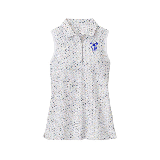 Peter Millar Ladies Final Touch Banded Sport Mesh Sleeveless Button Polo (Multi)