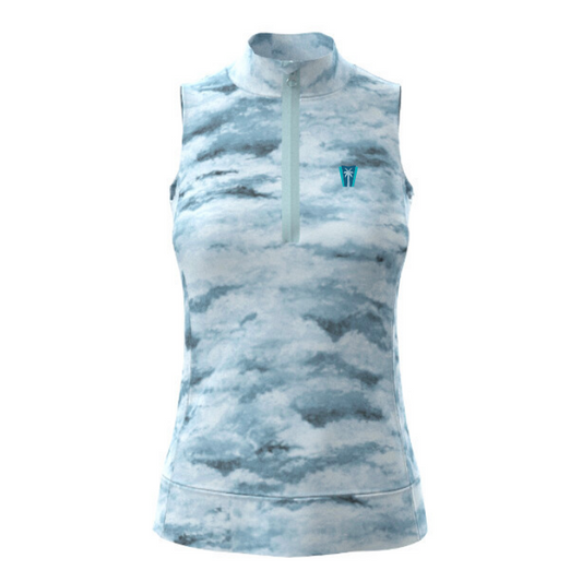 Greyson Ladies Painted Clouds Sleeveless Halley Quarter Zip (Summer)