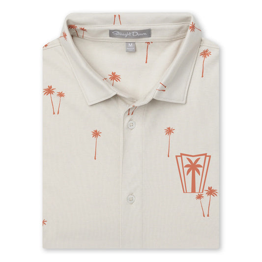 Straight Down Lonely Palm Polo (Stone)