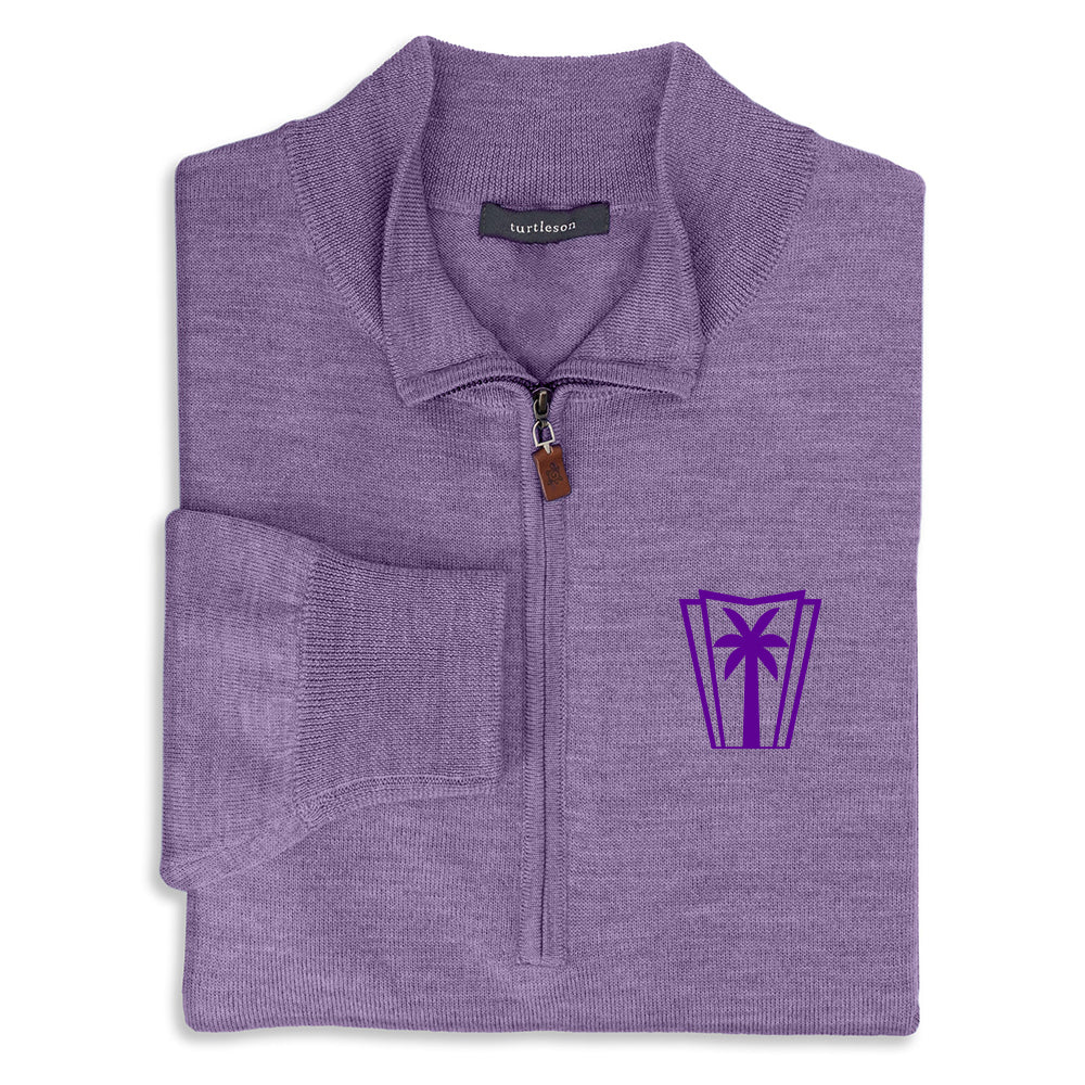 Turtleson Extra Fine Merino Quarter Zip Sweater (Lavender)