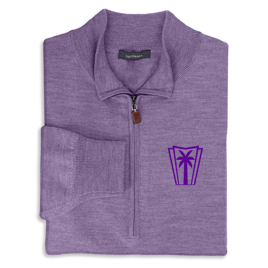 Turtleson Extra Fine Merino Quarter Zip Sweater (Lavender)