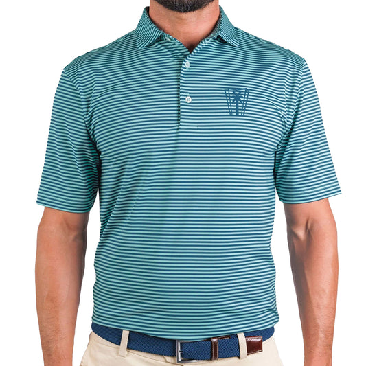 Turtleson Edward Striped Polo - Juniper/Wave