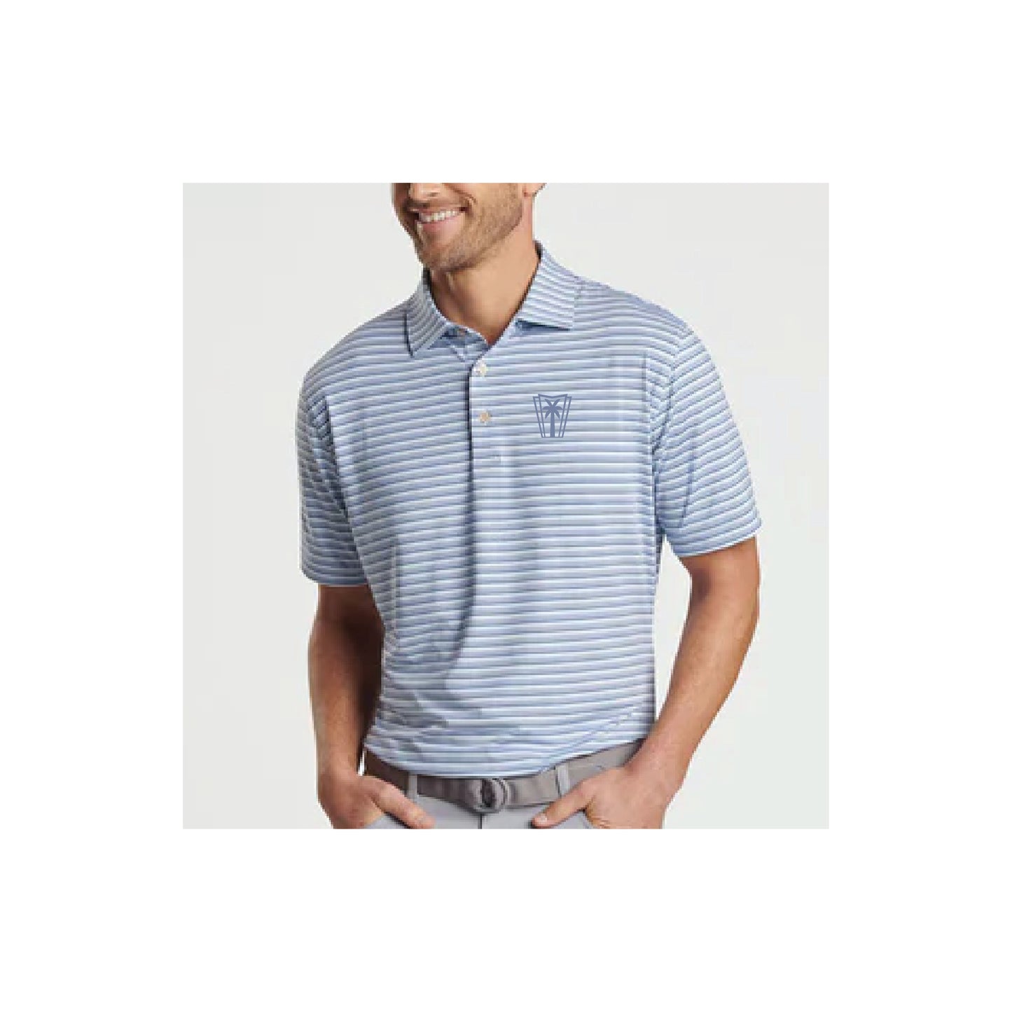 Peter Millar Fairmont Performance Polo - White/Astral Blue