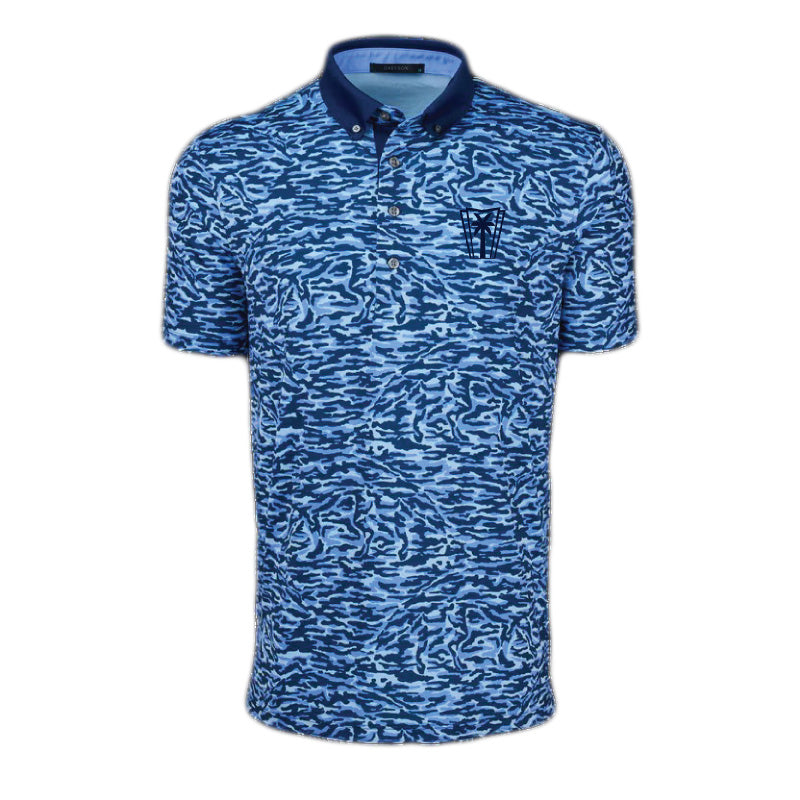 Greyson Stalking Wolf Camo Polo - Wolf Blue