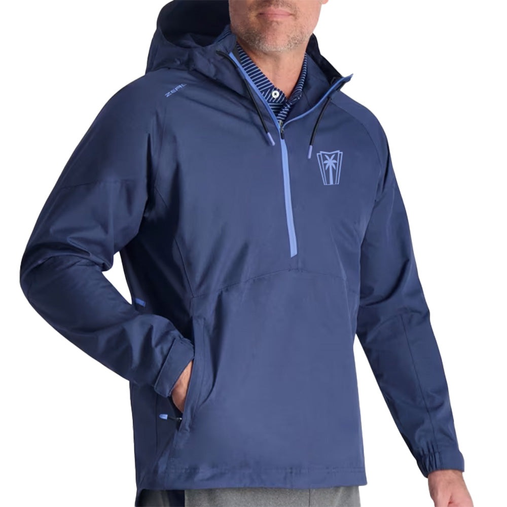 Zero Restriction The Conqueror Packable Half Zip Hoodie - Blue Indigo