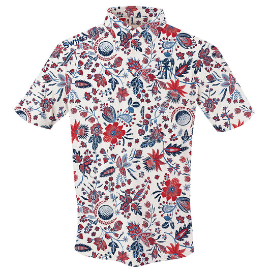 Americana Floral Polo (White)