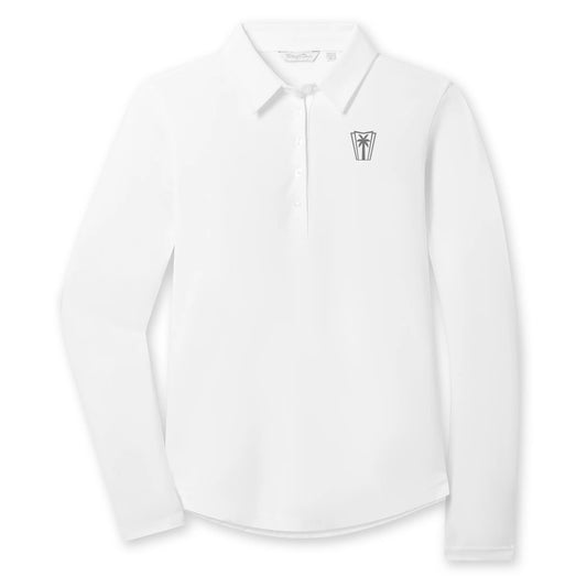 Straight Down Midday Long Sleeve Polo (White)