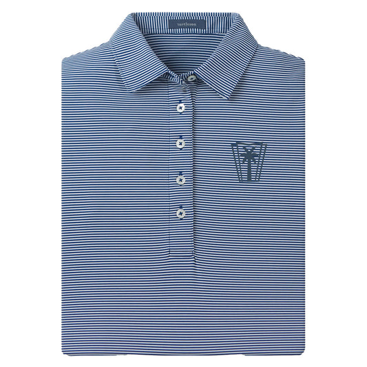 Turtleson Cara Stripe Performance Polo - Navy