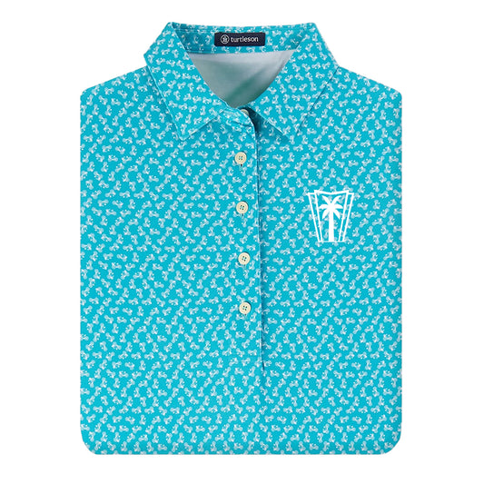 Turtleson Women's Toula Performance Polo (Acqua / Prosecco)