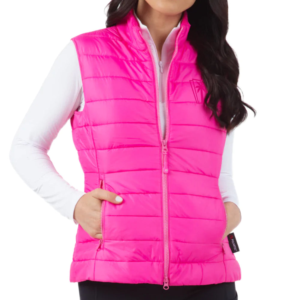 IBKUL Solid Quilted Vest Pink