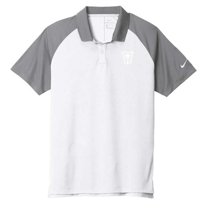 Nike Dry Raglan Polo - White/Cool Grey, White Logo